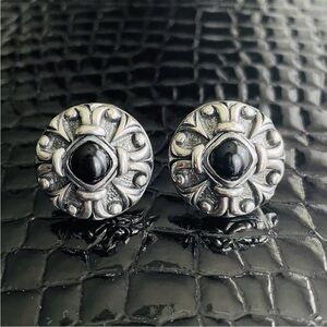 Scott Kay Onyx Sterling Silver Round Cufflinks Cuff Links